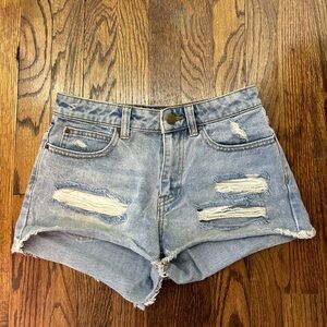 Billabong Blue Distressed Jean Shorts